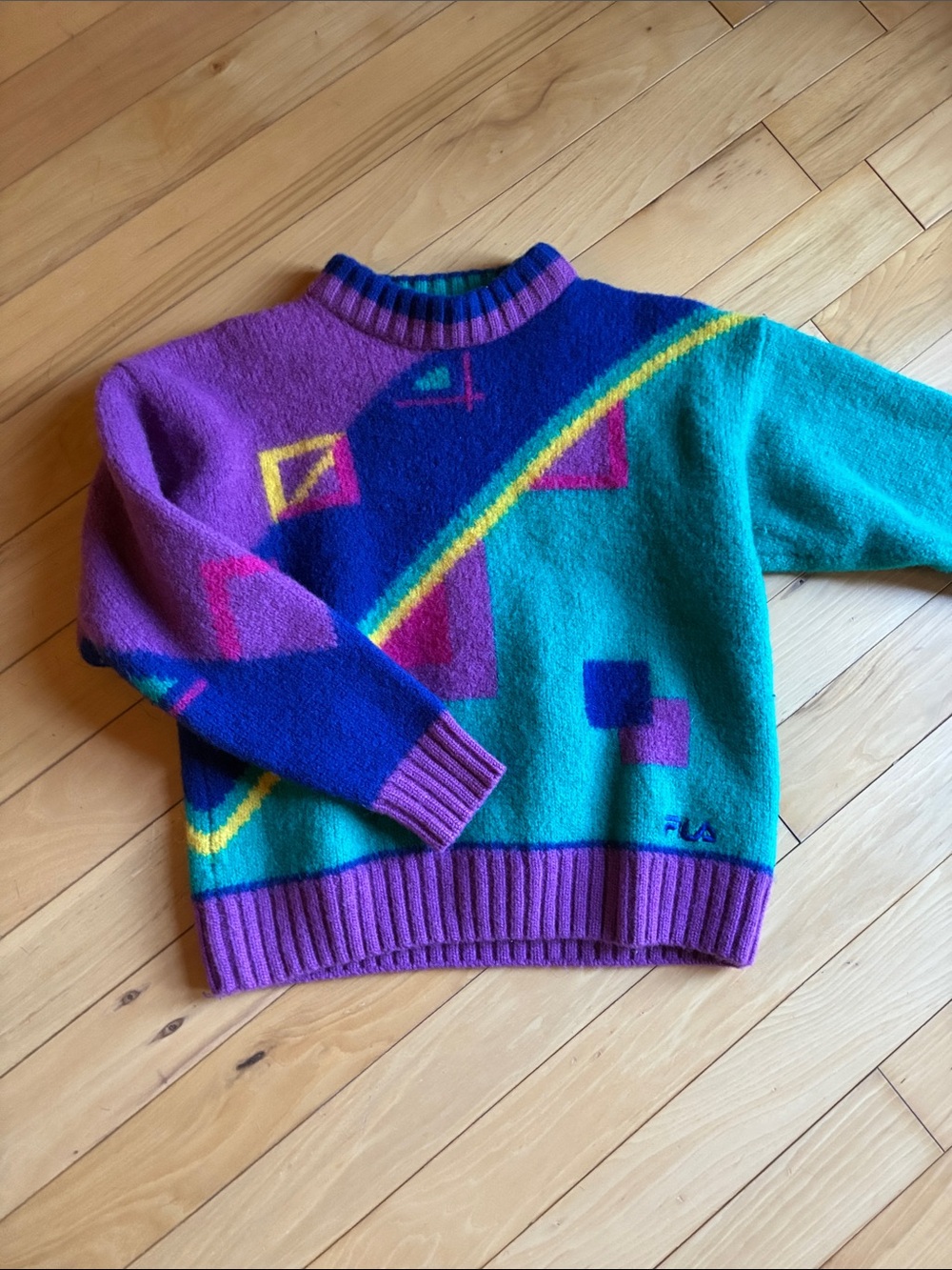 Fila vintage eighties 80’s wool geometric sweater